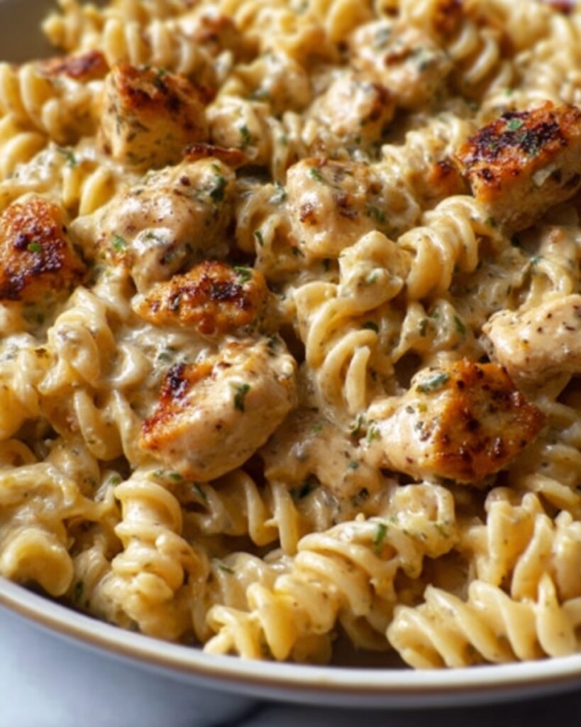 Cheesy Cajun Garlic Chicken Rotini Skillet Recipe