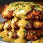Pretzel Chicken with Mustard-Cheddar Sauce Recipe