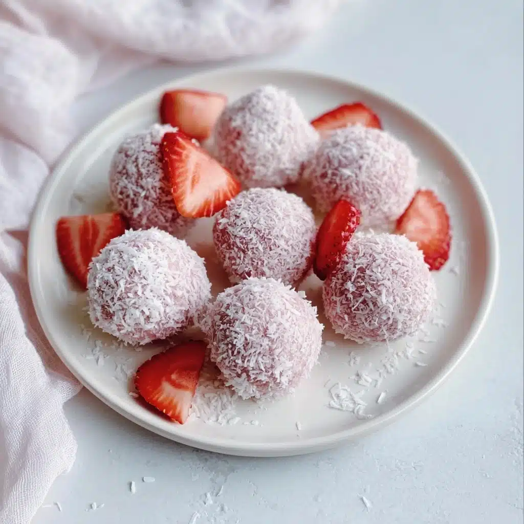 Healthy Strawberry Cheesecake Protein Balls Recipe - Recipe Image