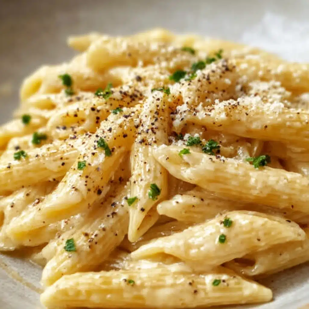 Creamy Garlic Penne Pasta Recipe - Recipe Image