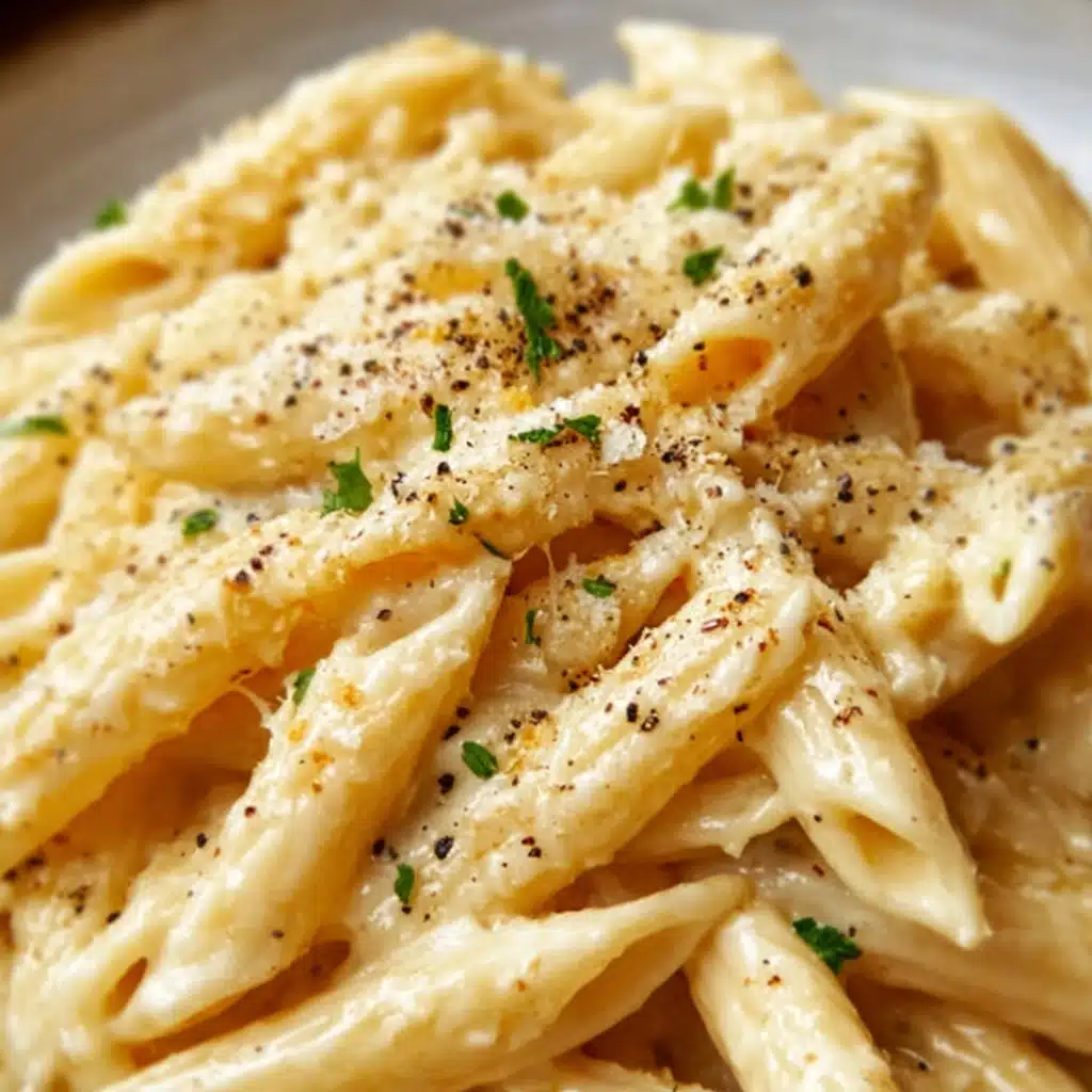Creamy Garlic Penne Pasta Recipe - Recipe Image