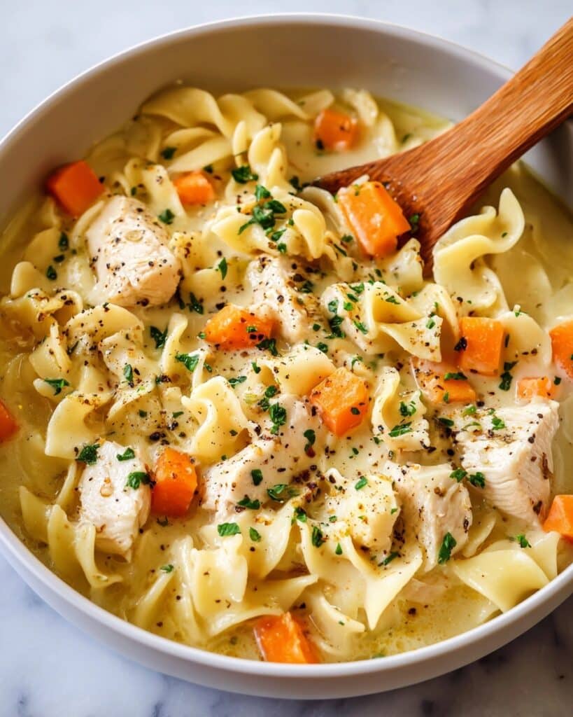 Creamy Chicken Pot Pie Pasta Recipe
