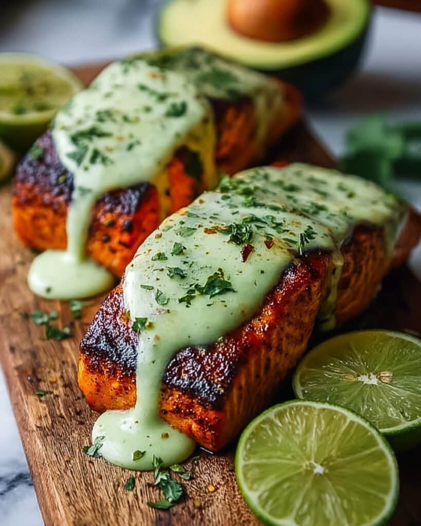 Cajun Salmon with Avocado Lime Crema and Vegetable Bowls or Tacos Recipe