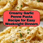 Creamy Garlic Penne Pasta Recipe