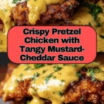 Pretzel Chicken with Mustard-Cheddar Sauce Recipe