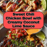 Sweet Chili Chicken Bowl with Coconut Lime Drizzle Recipe