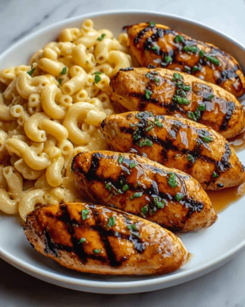 High Protein Honey Garlic Butter Chicken with Mac & Cheese Recipe