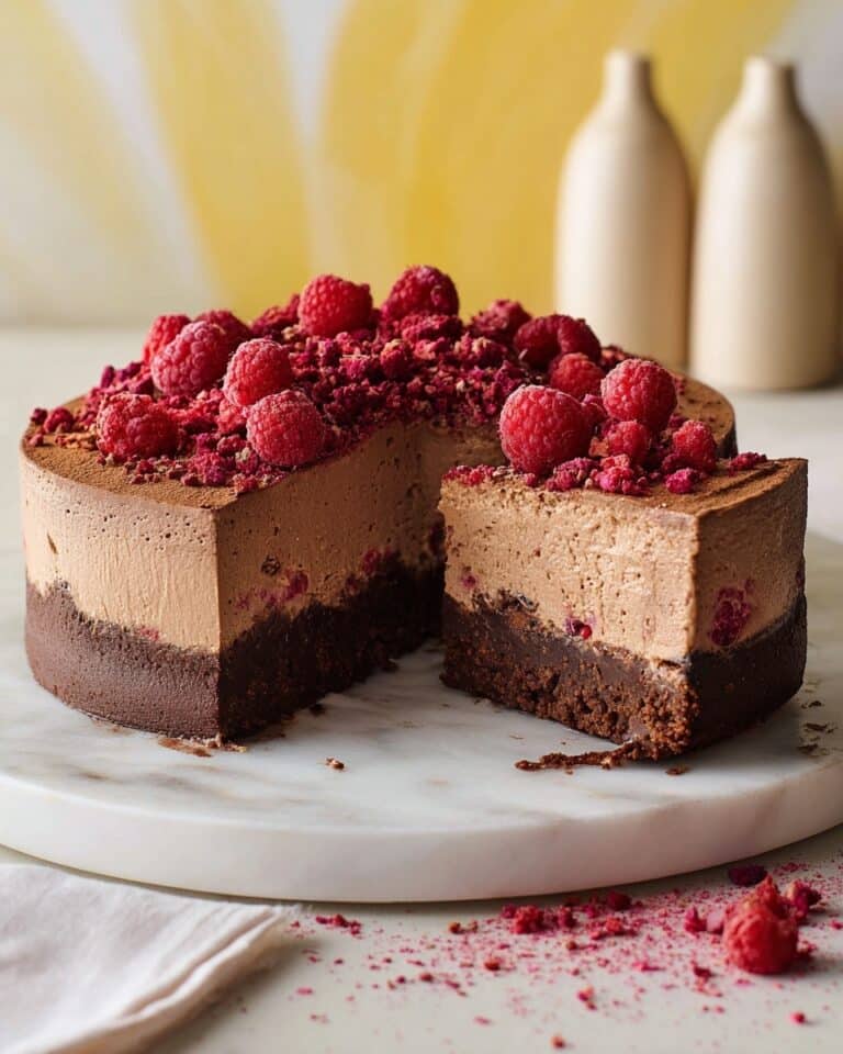 Dark Chocolate Raspberry Mousse Cake Recipe