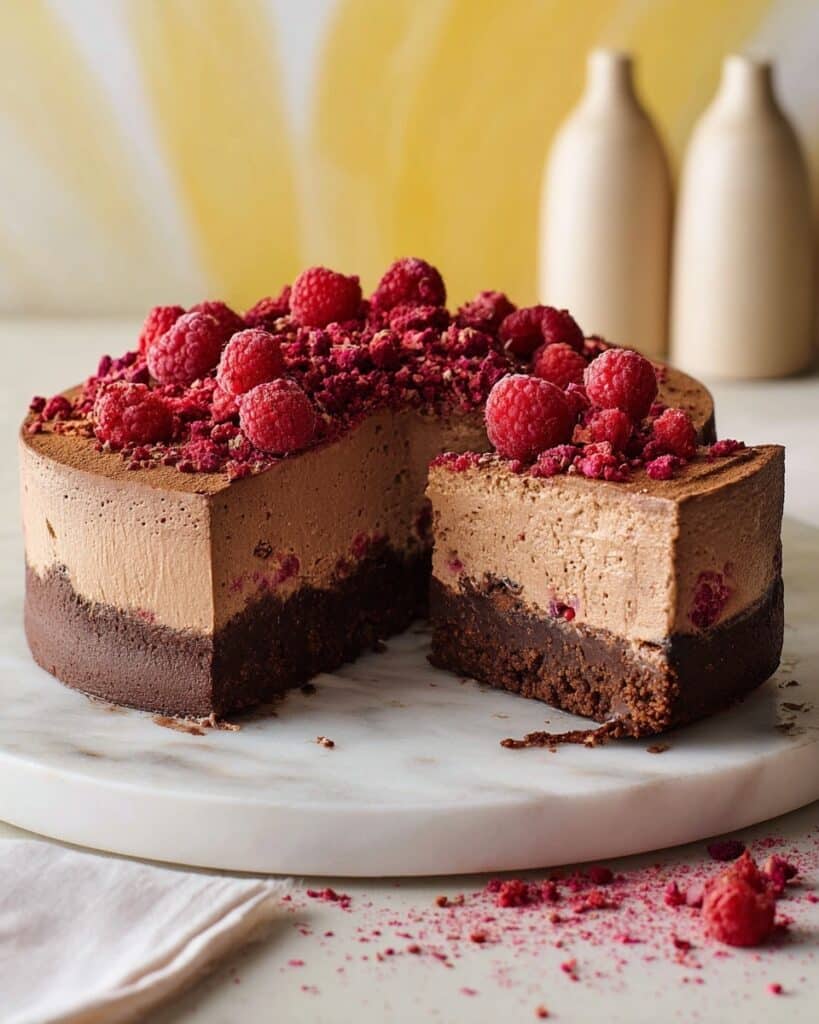 Dark Chocolate Raspberry Mousse Cake Recipe