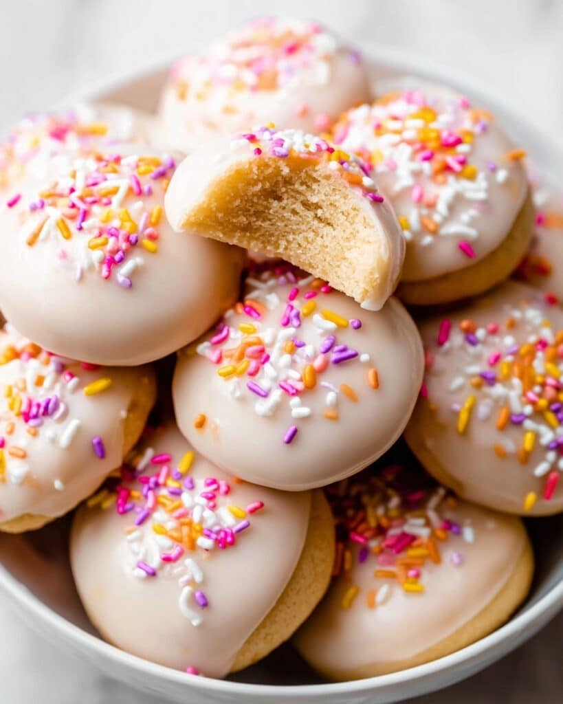 Lemon Anginetti Cookies with Icing and Sprinkles Recipe