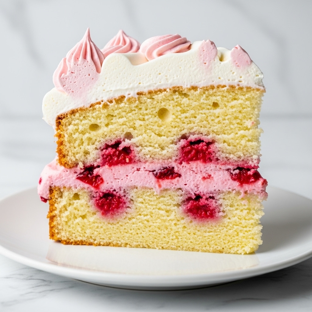 Homemade Strawberry Italian Cream Pound Cake with Fluffy Italian Meringue Frosting Recipe