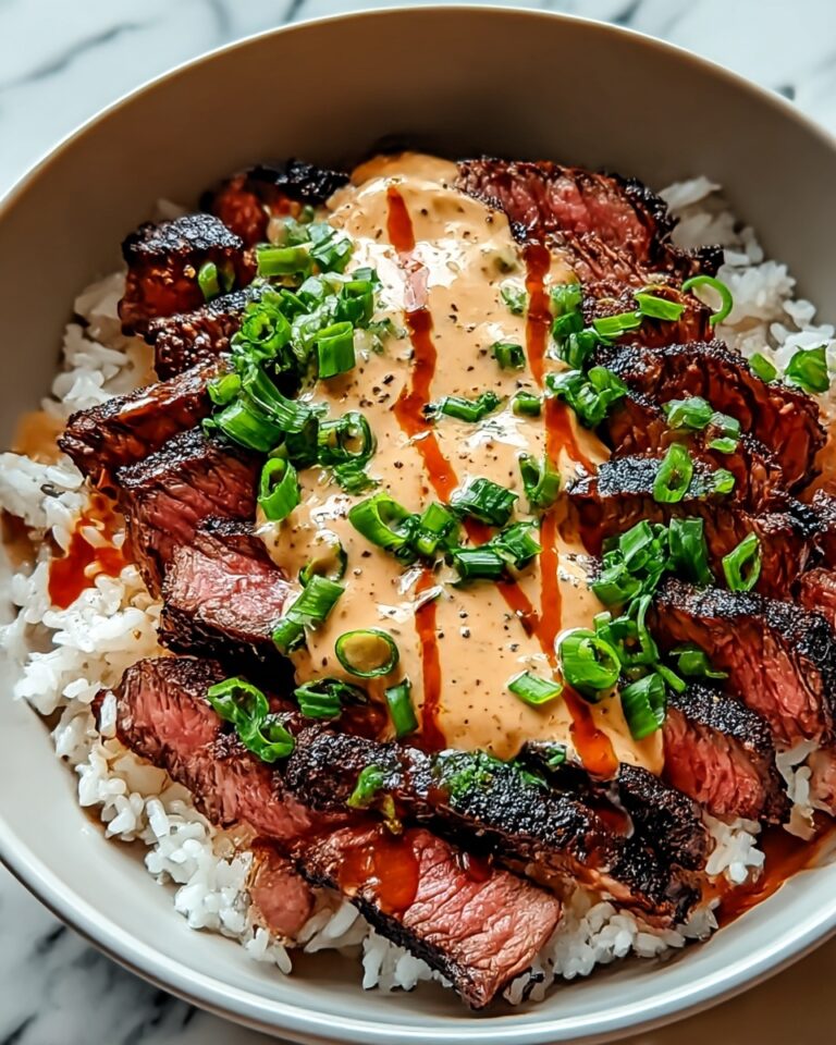 Korean BBQ Steak Rice Bowls with Spicy Cream Sauce Recipe
