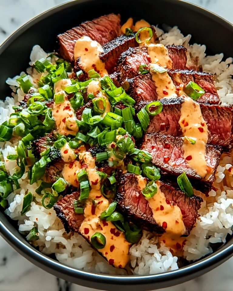 Korean BBQ Steak Rice Bowls with Spicy Cream Sauce Recipe