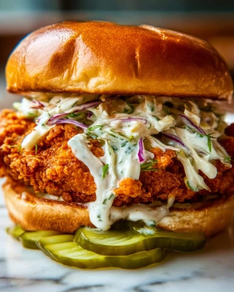 Crispy Buffalo Chicken Sandwich with Ranch Slaw Recipe