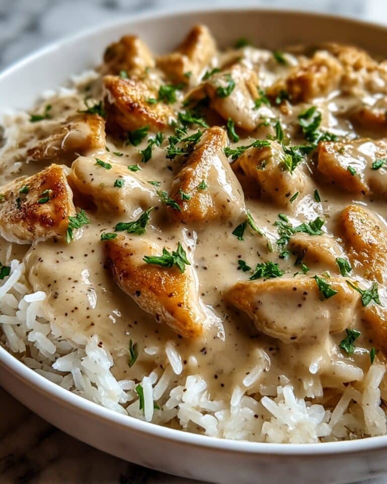 Creamy Smothered Chicken & Rice Recipe