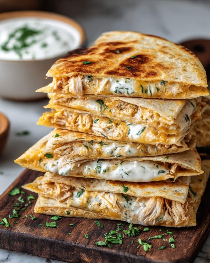 High-Protein Chicken Ranch Quesadilla Recipe