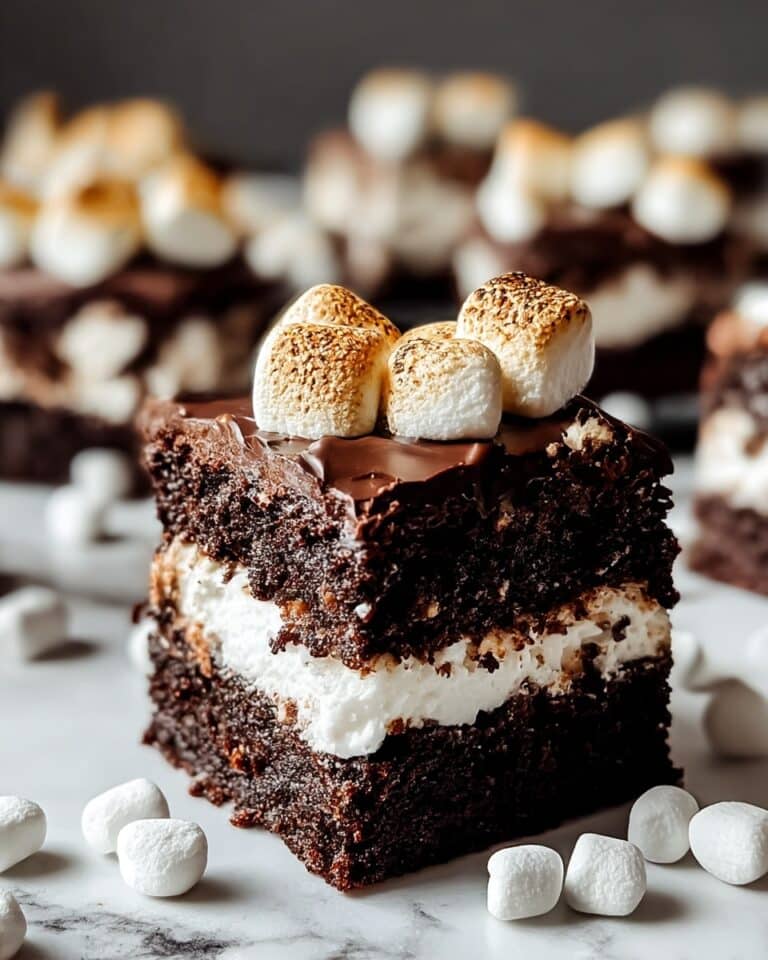 Hot Chocolate Brownies with Marshmallow Frosting Recipe