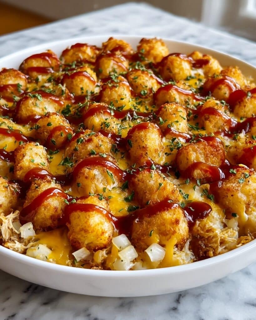 BBQ Chicken Tater Tot Casserole Recipe