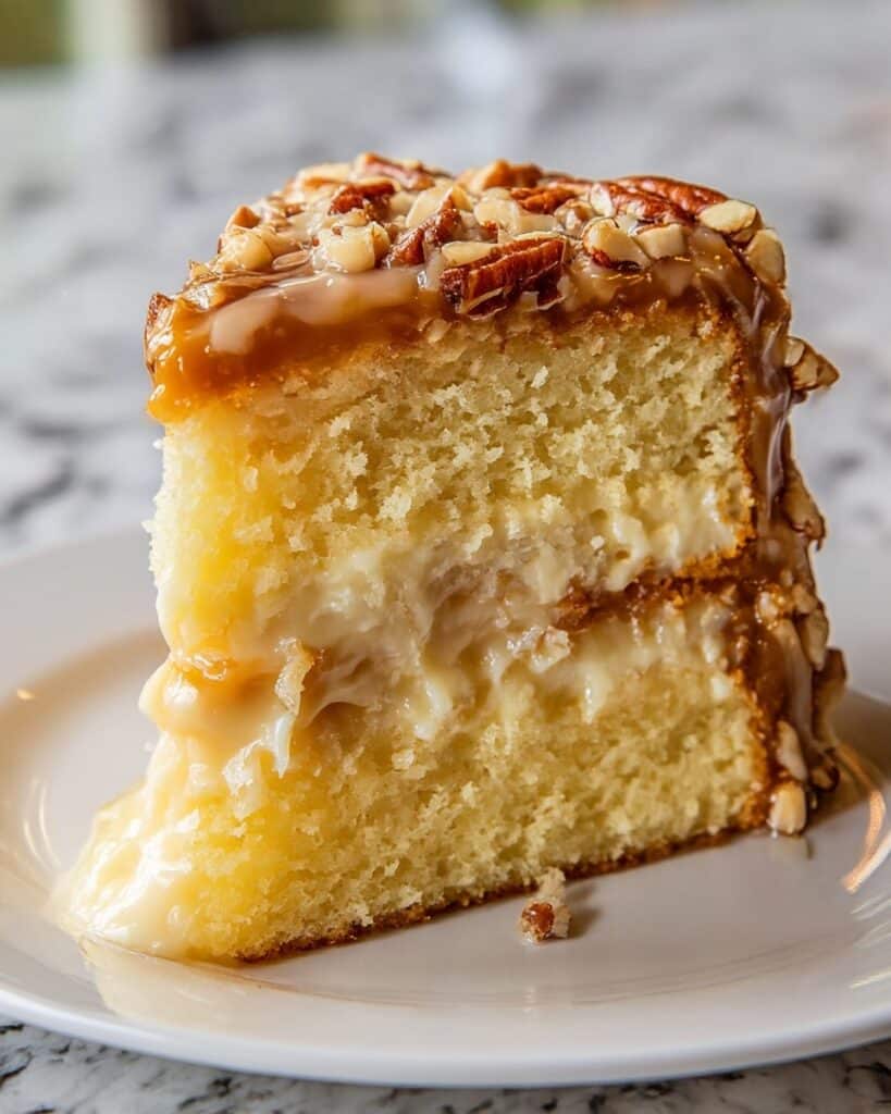 White German Chocolate Cake with Cheesecake Center Recipe