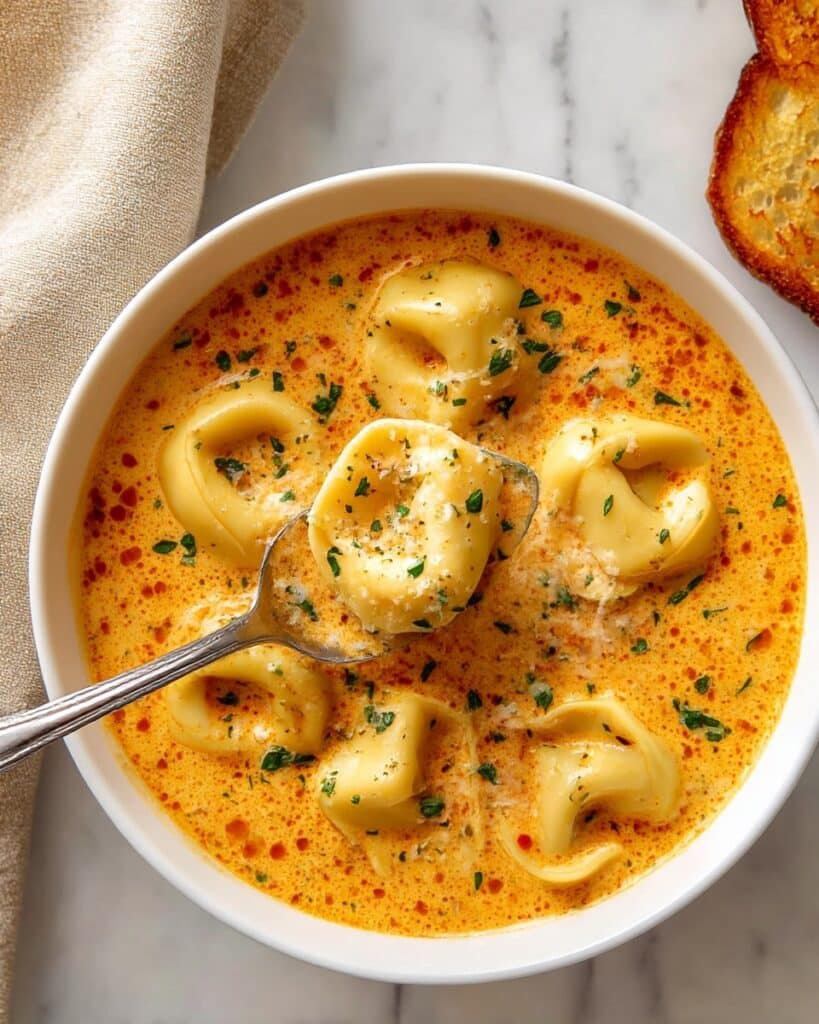 Cheesy Tomato Tortellini Soup Recipe