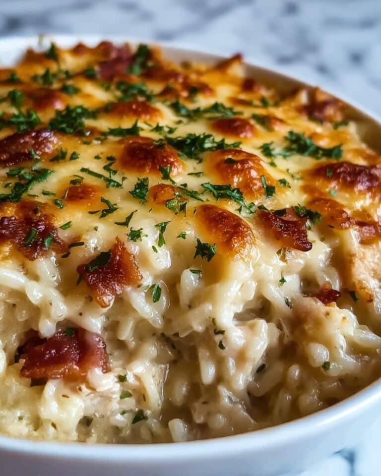 Dump-and-Bake Chicken Alfredo Rice Casserole Recipe